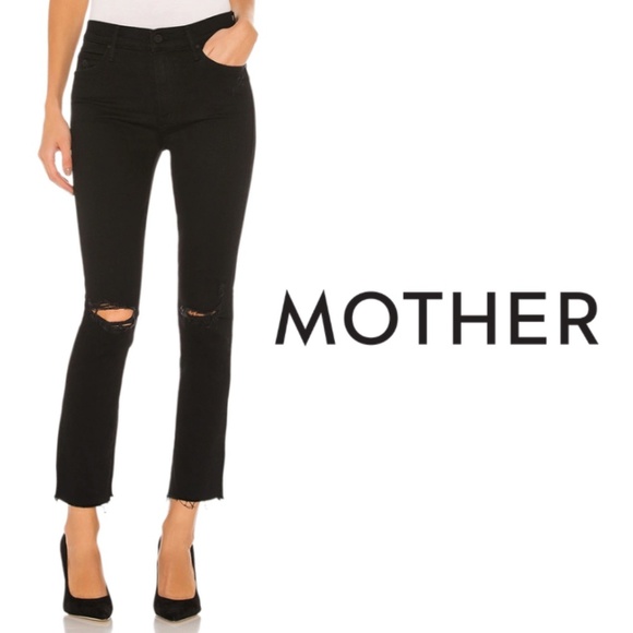MOTHER The Rascal Ankle Fray Guilty As Sin Black Jeans - Size 32 - Picture 1 of 15